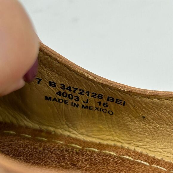 Frye Carson Ballet Flat Cognac Tan Brown Leather Slip-On Casual Shoes Size 7 - Picture 13 of 13